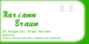 mariann braun business card